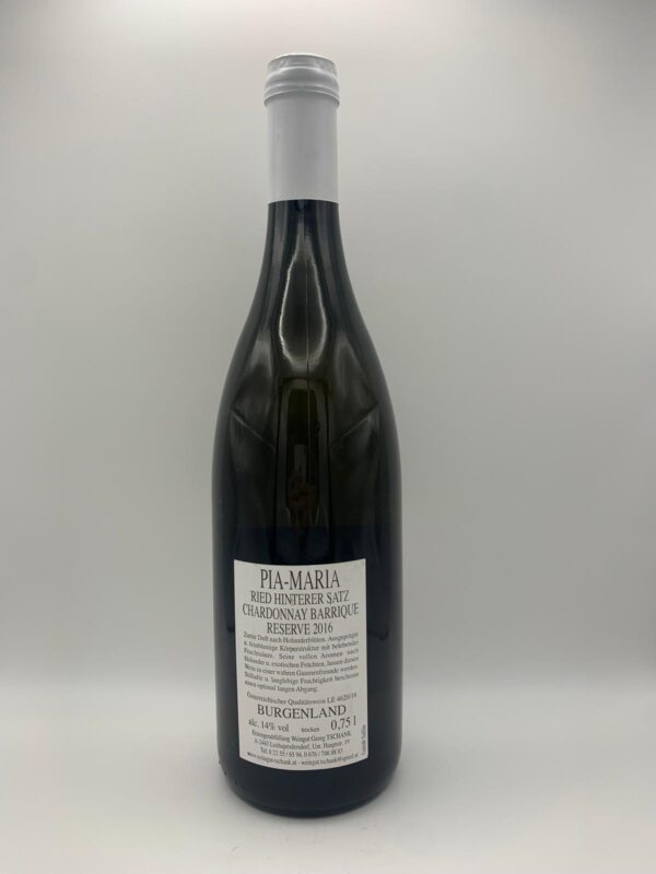 Georg Tschank - Pia-Maria Chardonnay Barrique Ried Hinterer Satz - 2016 – Bild 3