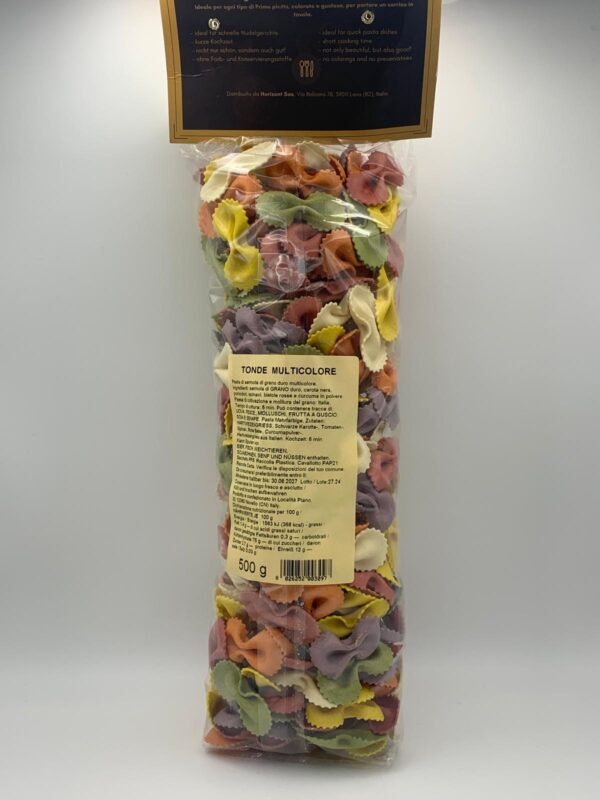 Rundliche bunte Nudeln in Schmetterlingsform - 500g – Bild 2