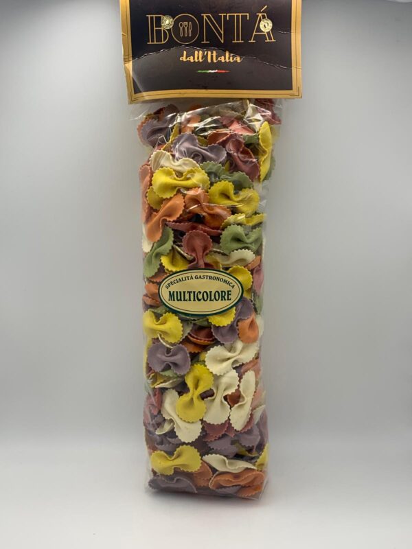 Rundliche bunte Nudeln in Schmetterlingsform - 500g
