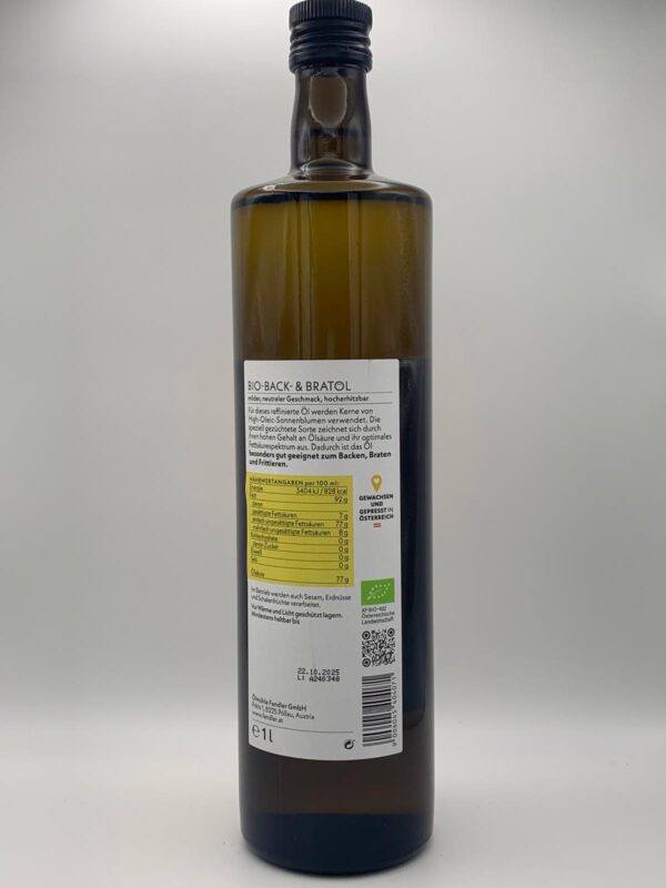 Bio Back- & Bratöl - Ölmühle Fandler - 1l – Bild 3