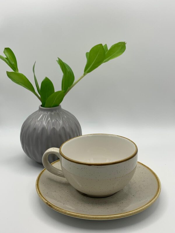 Churchill - Stonecast Nutmeg Cream Cappuccinotasse mit Untertasse - 22,7cl / 15,6cm – Bild 2