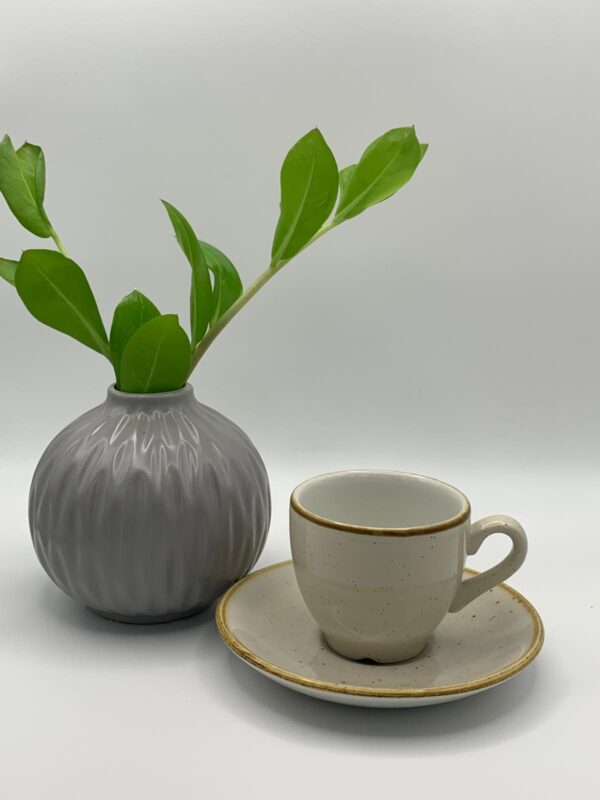 Churchill - Stonecast Nutmeg Cream Espressotasse mit Untertasse - 10cl / 11,8cm – Bild 2
