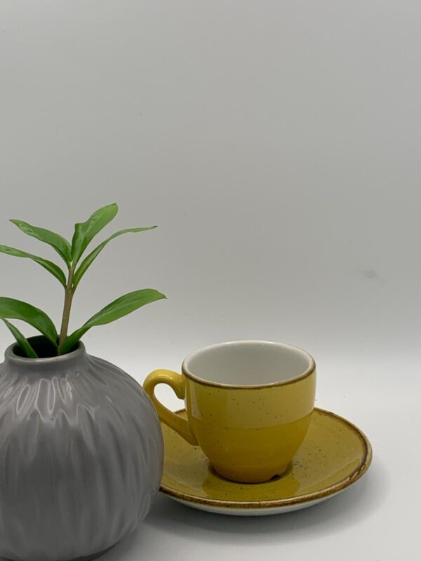 Churchill - Stonecast Mustard Seed Yellow Espressotasse mit Untertasse - 10cl / 11,8cm – Bild 2