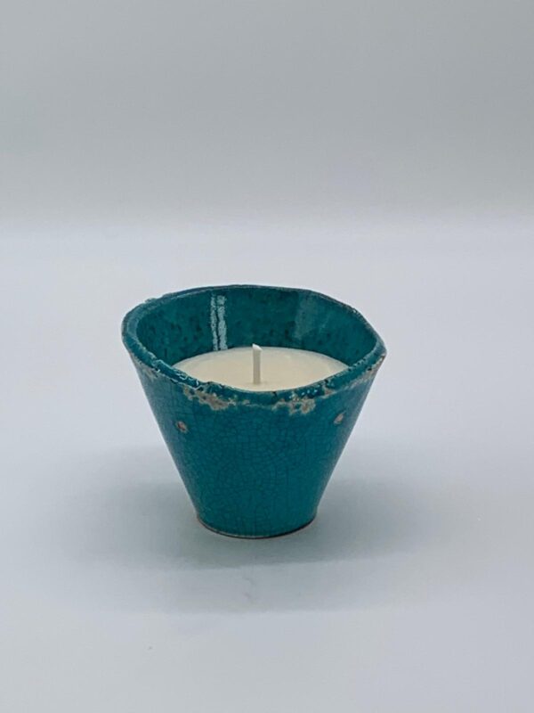 Wax Design - Keramikduftkerze Teal Zitronengras - 12x11cm