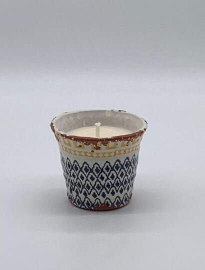 Wax Design - Keramikduftkerze Blau Zitronengras - 11x9,5cm