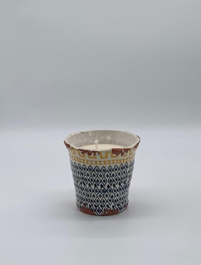 Wax Design - Keramikduftkerze Blau Zitronengras - 14x14cm