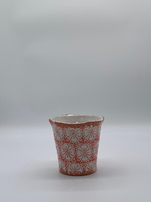 Wax Design - Keramikduftkerze Coral Zitronengras - 14x14cm