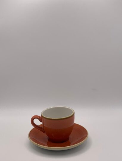 Churchill - Stonecast Spiced Orange Espressotasse mit Untertasse - 10cl / 11,8cm