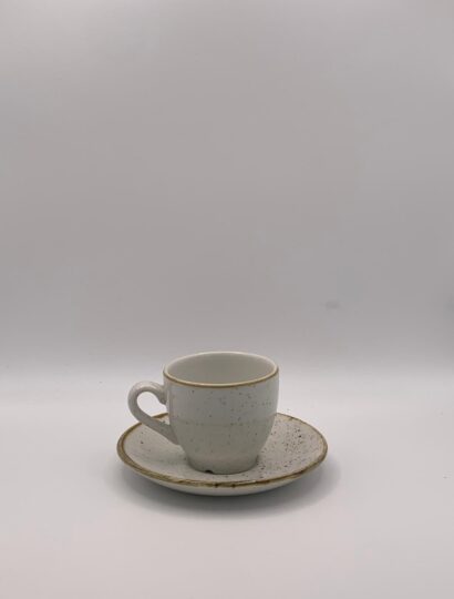 Churchill - Stonecast Barley White Espressotasse mit Untertasse - 10cl / 11,8cm