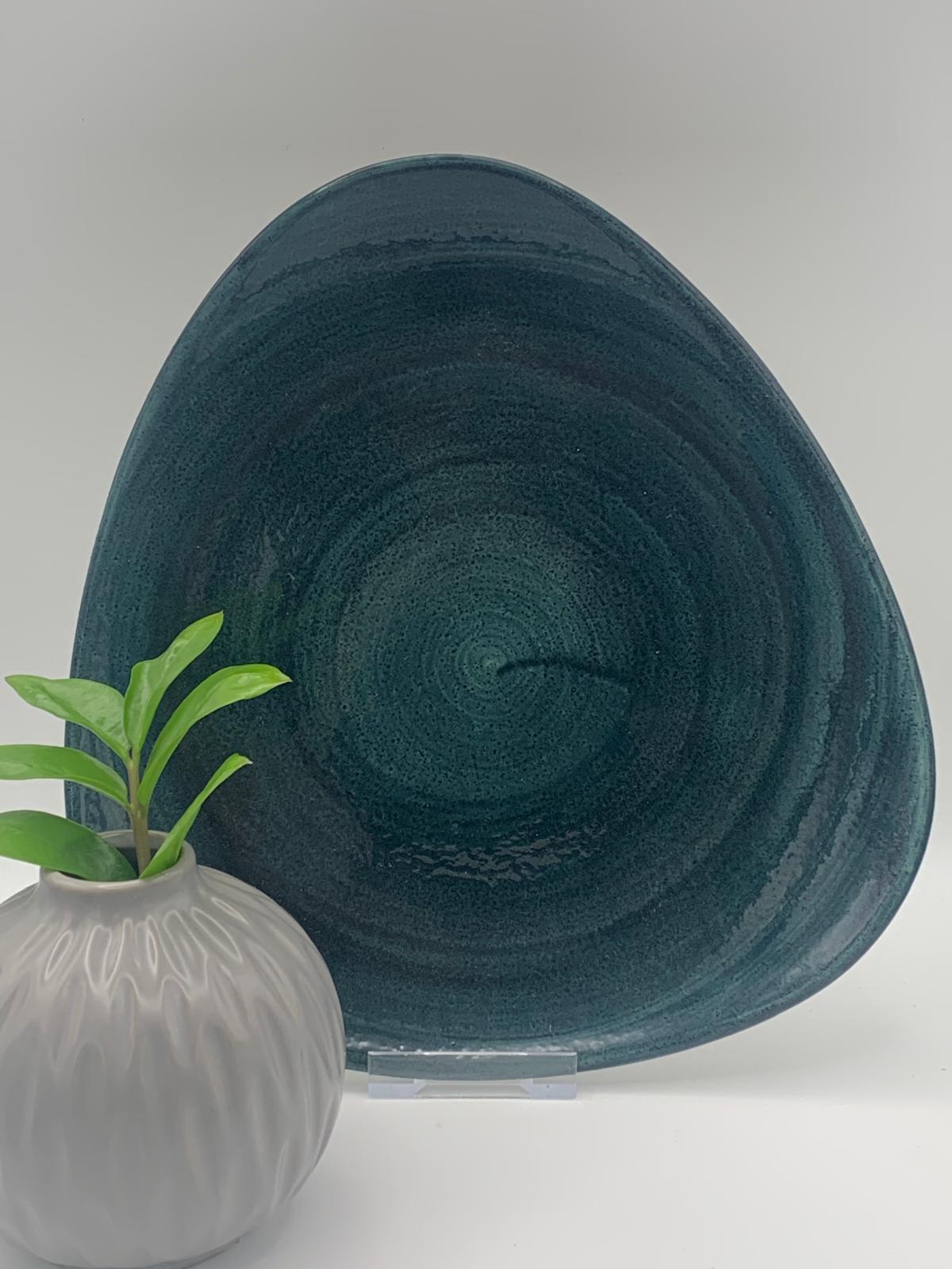 Stonecast - Patina Rustic Teal Dreieckiges Teller - 24,5cm – Bild 2