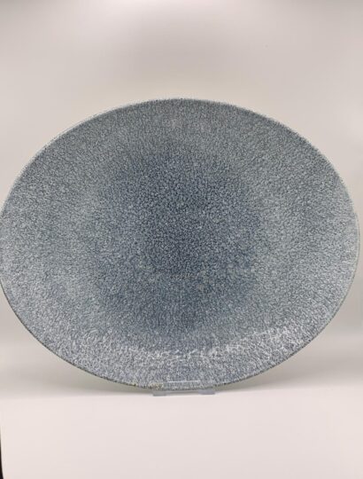 Churchill - Studio Prints Raku Topaz Blue Ovaler Coupe-Teller - 31,7x25,5cm