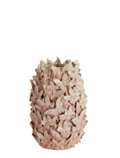 Vase Mariposa rosa - 17x17x26cm 