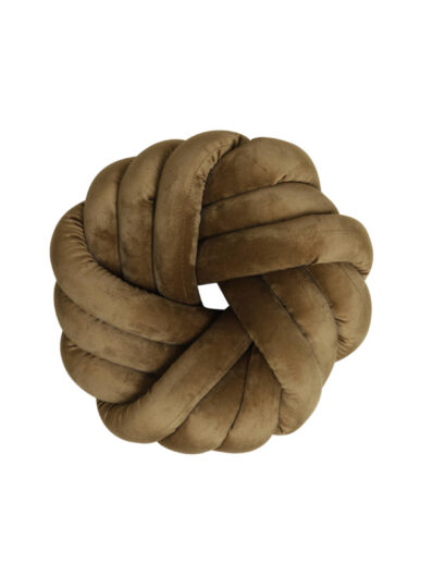 Kissen Knot Velvet braun - 33x33x10cm